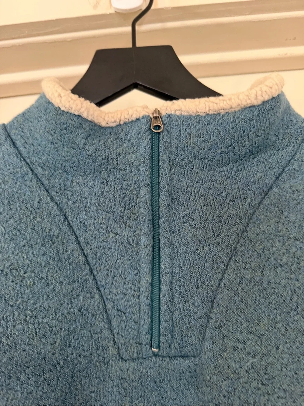 Kuhl Men's Teal Zip-Up Sherpa Trim Alfpaca Fleece Pullover Sz L